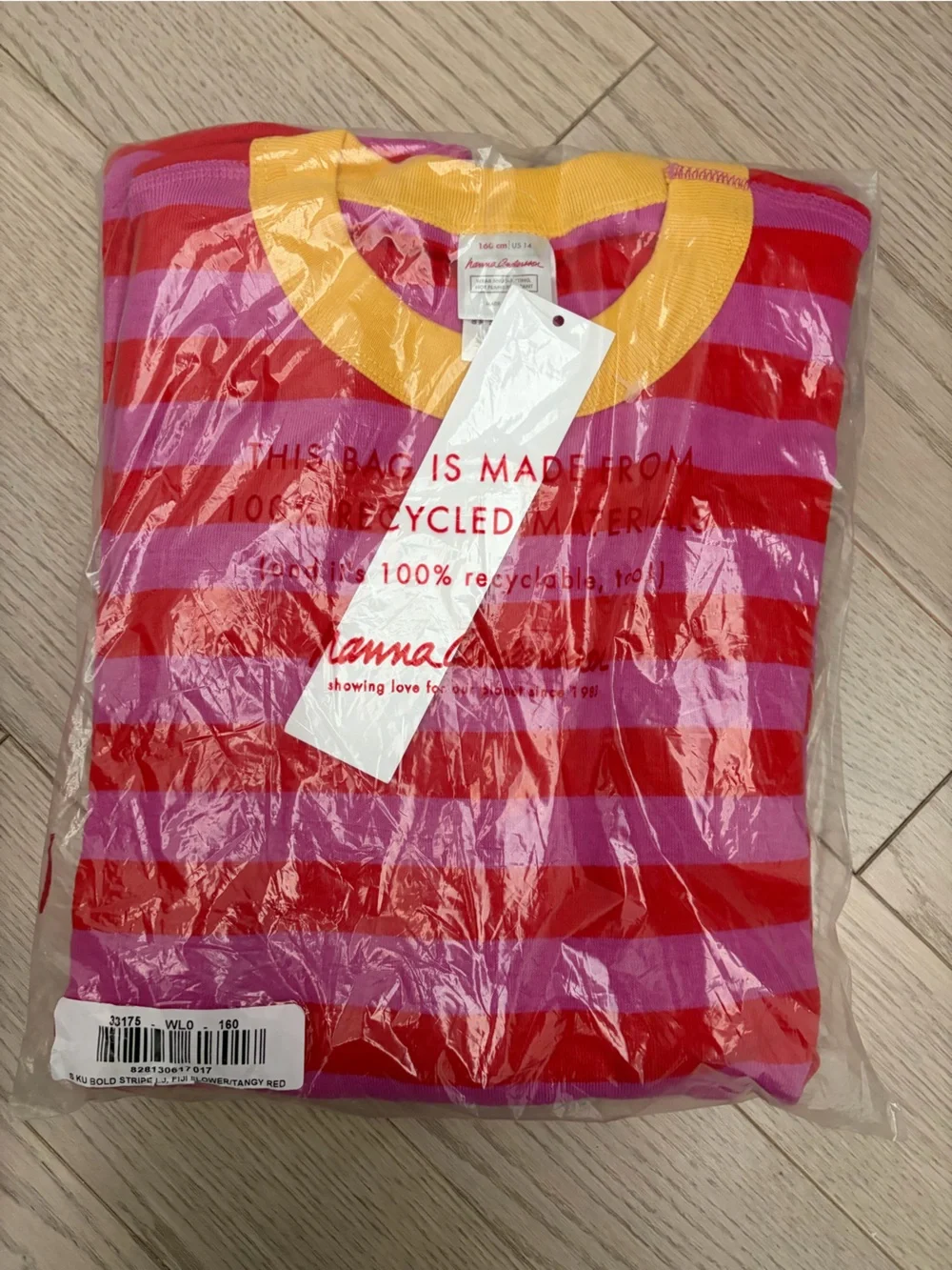 Hanna Andersson Kids Striped Pajama Set in Red & Pink